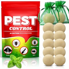 Pest Repellent Balls, Peppermint Oil for Mice, Rodent, Mouse, Rats, Spider, Squirrel, Pest Control Indoor & Outdoor, Natural Mouse Deterrent Replace Traps Family & Pet Safe