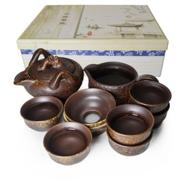 Teapot Teacup Gaiwan Chinese Gongfu Tea Set Vintage Dragon Colourful Glaze Porcelain Ceramic Gift Box (220ml teapot)