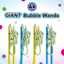 4 Big Bubble Wands: Making Giant Bubbles. Great Birthday Activity and Party Favor. Giant Bubble Solution Not Included.