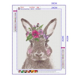 Diamond Painting Kits Rabbit Rhinestone Embroidery Full Drill Painting DIY Arts Craft Cross Stitch for Children Stitch by Numbers for Home Wall Decor Adults and Kids 30x40cm Rabbit Diamond Art