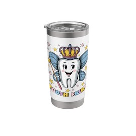 Funny Tooth Fairy Crown Tooth Dentist Dental Hygienist Gifts Stainless Steel Insulated Tumbler
