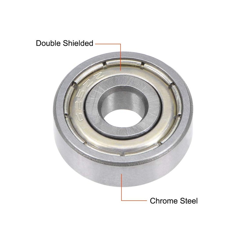 sourcing map 625ZZ Deep Groove Ball Bearing 5x16x5mm Double Shielded