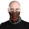 HubbartsFandomWear Viking Face Mask Braided Beard Neck Gaiter Valknut Stone Skin Bandanna