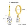 Earrings Silver 925 Hanging AAA Cubic Zirconia Hoop Earrings Gold
