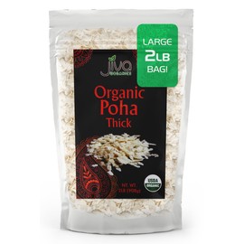 Jiva Organics Organic Poha Thick 2 Pound Bulk Bag - Flattened Rice