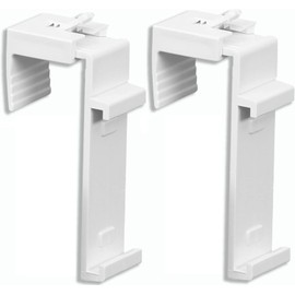 Brillant Pack of 2 Clamp Supports for Klemmfix Roller Blind, White, No Drilling, for Gluing or Clamping, Suitable for 35 mm Roller Blinds, Adjustable 9-24 mm, Clamp Holder for Tilting Window Door Sash
