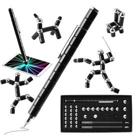 VINEST Black Magnetic Fidget Pen Set, Rubidium Iron Boron Magnetic Pen for Stress Relief, Capacitive Touch Magnetic Pen with Storage Box, Adhs Pen for Young Men
