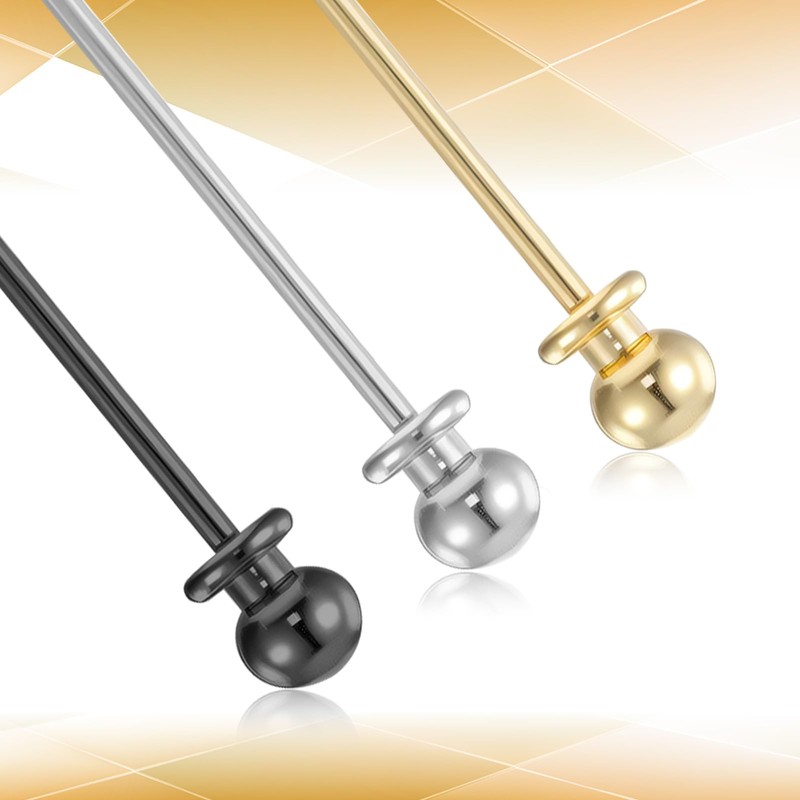 TIESOME 3 Pcs Collar Pin, Brass Ball Collar Bars for