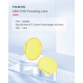 FAHKNS CVD ZnSe CO2 Laser Lens Dia:20mm/0.79" FL63.5mm/2.5" T2.2mm (Meniscus) Focus Lens for CO2 Laser Engraving Cutting Engraver/Cutter 80W-150W