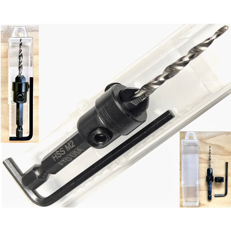 FTG USA Countersink Drill Bit for Wood with Tapered Drill
