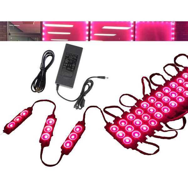 40ft Storefront Magenta hot Pink LED Light Module 5630 with UL 12v AC Power