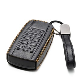 Vitodeco Leather Smar Key Fob Case Compatible with Acura RDX, MDX, ILX 2016 - 2021, Acura TLX 2016 - 2025, Acura Integra 2023 (5-Button, Black)