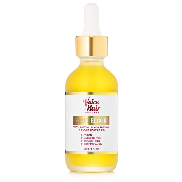 Voice of Hair PureFix Elixir – Hair Growth Oil Serum – Clinically Proven 6-in-1 Hair and Scalp Oil For Longer, Stronger, and Moisturized Hair– with Rosemary Oil – Vegan - Paraben Free - 2 Fl Oz.