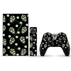 MightySkins Skin Compatible with NVIDIA Shield TV (2017) Pro - Nighttime Skulls | Protective, Durable, and Unique Vinyl Decal wrap Cover | Easy to Apply, Remove, and Change Styles | Made in The USA