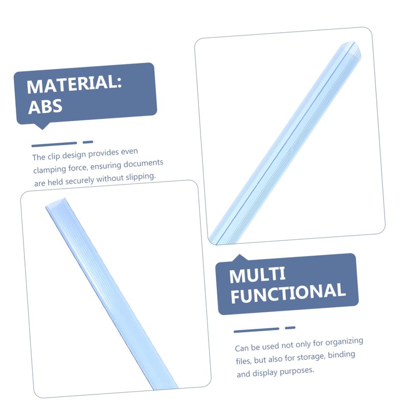 LALAFINA 20Pcs Transparent Binding Bars for Report Covers Strong Hold