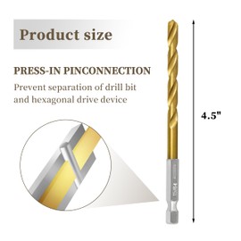 DD5115 Impact Ready Titanium Nitride Coated Drill Bit for DEWALT 15/64 inch
