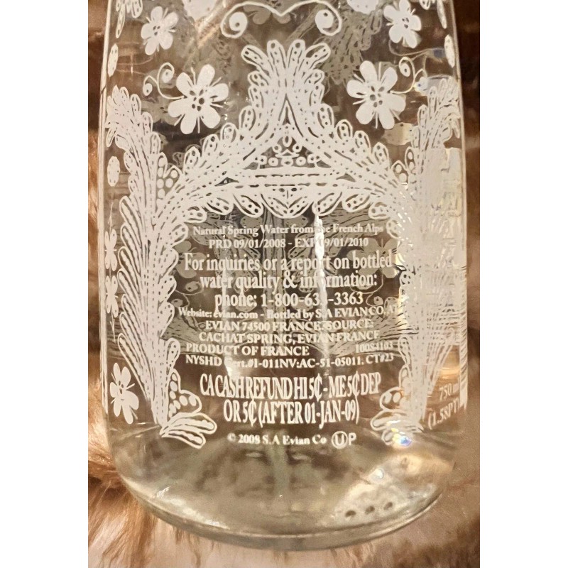 LaCroix New Unopened Lace Snowflake Evian Christian Lacroix Glass Holidays