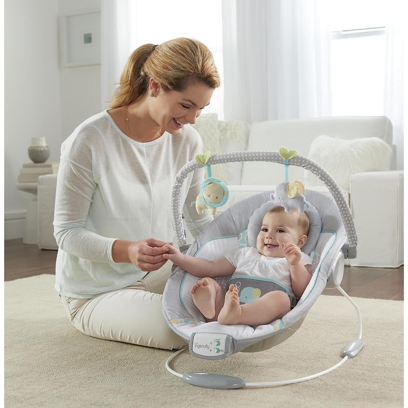Ingenuity Soothing Baby Bouncer Infant Seat with Vibrations, -Toy Bar
