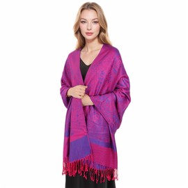 Lamca Women Pashmina Shawls and Wraps Scarf Soft Silky Reversible Paisley Scarves Shawl for Women UK