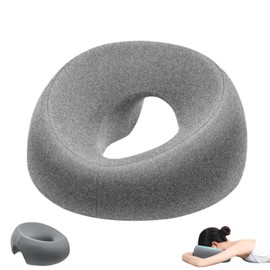 U förmiges Massage Gesichtskissen, Massagekissen für das Gesicht, Massagekissen Kopf Loch aus Memorys Schaum, Hellgrau Memory Schaum Gesichtskissen, Kopfstütze Für Schreibtische, Für Spa, Salon