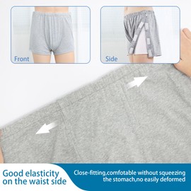 3 Pack Post Surgery Boxers for Men, Adaptive Underwears, Tear Away Underwear, Incontinence Stick-on Briefs, XL/W37