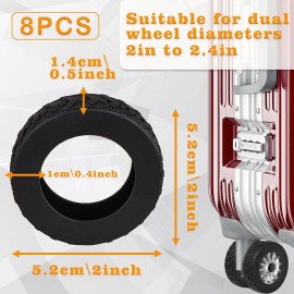 N/A 8 Pcs Silicone Luggage Wheel Covers for Suitcase Wheel Covers, Luggage Wheel