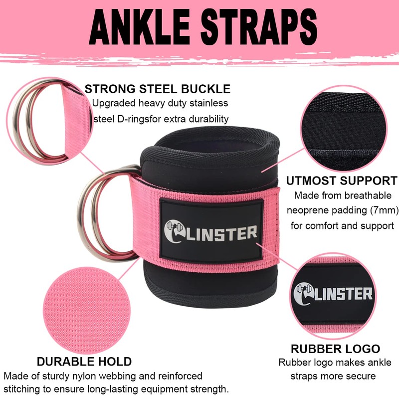 LINSTER Foot Straps Cable Pull (Pack of 2) for Fitness