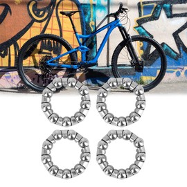 X AUTOHAUX Set of 4 29.5 mm Crank Bearing Wheel Bicycle Bearing Holder Made of Steel for Bicycle Silver Tone