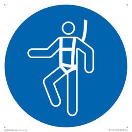 Schild mit Aufschrift "Wear a safety harness ", 150 x 150 mm, S15