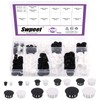 Swpeet 208Pcs 8 Sizes Black + White Plastic Hole Plugs