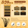 QUEWEL Cluster-Lashes-Kit, 320PCS Lash Extension Kit Mixed Length 10-16mm Thick