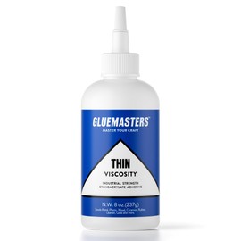 Glue Masters Industrial Grade Cyanoacrylate Adhesive - 8 Oz Thin Viscosity, Extra Large, Protective Cap