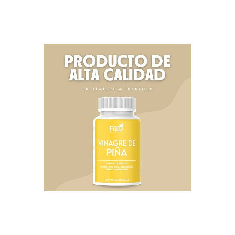 Vinagre de Piña, Suplemento Alimenticio Premium, 60 Tabletas.