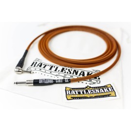 Rattlesnake Cable - 15 Foot Standard Copper Guitar Instrument Cable Straight to Right Angle 1/4-Inch plugs
