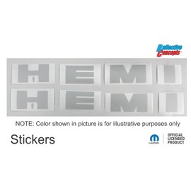 Engine Cover HEMI Lettering Overlay Decals (Set of 2) - Challenger 5.7 Liter - (Color: 3D Carbon Fiber)