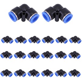 Leliafleury 20 Pcs 10mm Elbow Pneumatic Fittings Quick Release Pneumatic Connectors Plastic Push to Connect Fittings Air Line Connectors