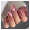 SEMTIM Nail Tips, 24 Pieces, Medium, Short False Nails, Short