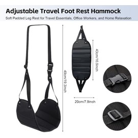 Travel Foot Rest Hammock for Airplane & Office, Adjustable Foot Hammock Under Desk, Adjustable Folding Hanging Foot Hammock Under Desk Portable Foot Hammock for Office Home Airplane Travel Car