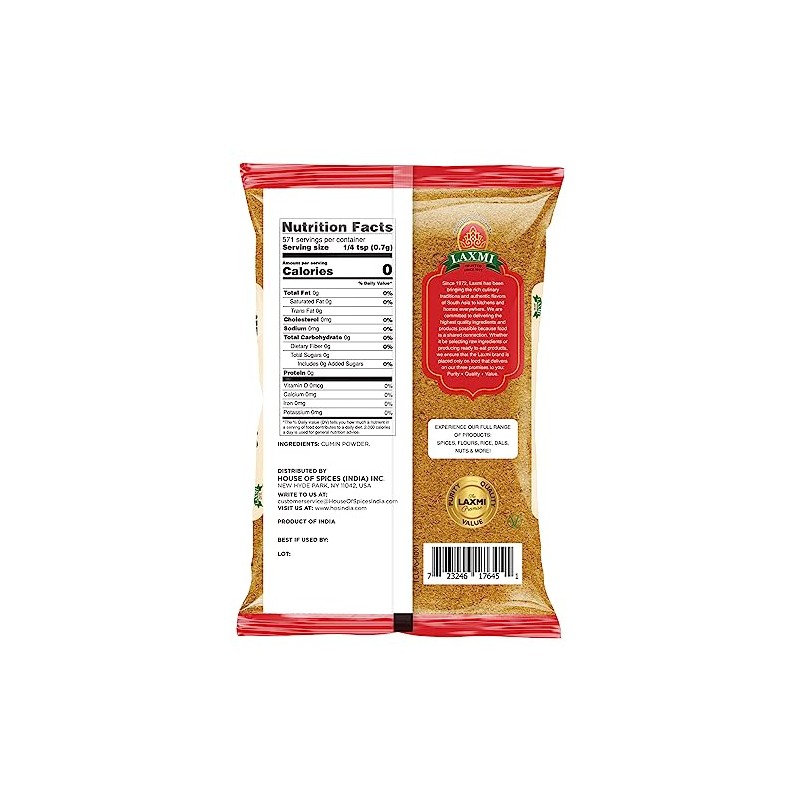 Laxmi All-Natural Dried Cumin Powder - 14 Ounce