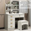 Dressing Table Vanity Table Elegant Lighted Mirror With Drawers Shelves