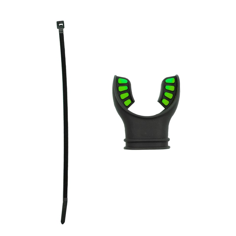 Scuba Choice Ultra Black Silicone Mouthpiece with Regulator Tie -