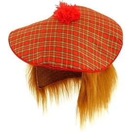 3 x Scottish Hat - Tam O Shanter with Hair
