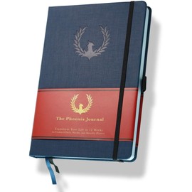 The Phoenix Journal - Best Daily Goal Planner, Organizer, & Calendar for Goal Setting, Gratitude, Happiness, & Productivity - Vision Board & Habit Tracking - 12 Weeks, Undated, Hardcover (Sapphire)