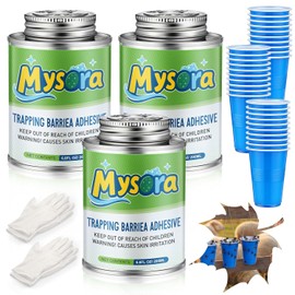Sticky Glue Coating Kit, 20.4 oz (3 * 6.8 oz) Insect Trap Coating with Brush and 30 Blue Cups and 2 Pairs Gloves, DIY Fly Trap for Deerfly, Stink Bugs, Apple Fly, Biting Flies, Garden Pests
