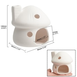 YXQ Aquarium Decorations Ceramic Mushroom House for Fish Tank Landscape to Small Shrimp/Goldfishes Hiding Rest and Breed (White)