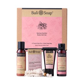 Bali Soap – Spring Garden Collection – 5 Piece Travel Size Natural Bar Soap Gift Set for Women, Floral Scent, Plant Based Skincare, Vegan Cold Process, Bath & Shower Essentials