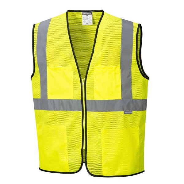 Portwest Tampa Mesh Vest Visibility Reflective Safety Security Work Top