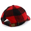 Trendy Apparel Shop Plaid Checker Wool Blend Unstructured Baseball Cap,