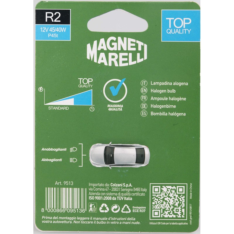 Magneti Marelli 070.0000009513 R2 Single Lamp Asymmetrical Car 12 V