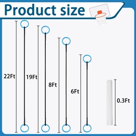 RunNico 4 Cords Basketball Court Marking Kit, Basketball Court Markers with 10 Chalks,Temporary Basketball Court Lines for Three Point Line Foul Lane and Outside Playing